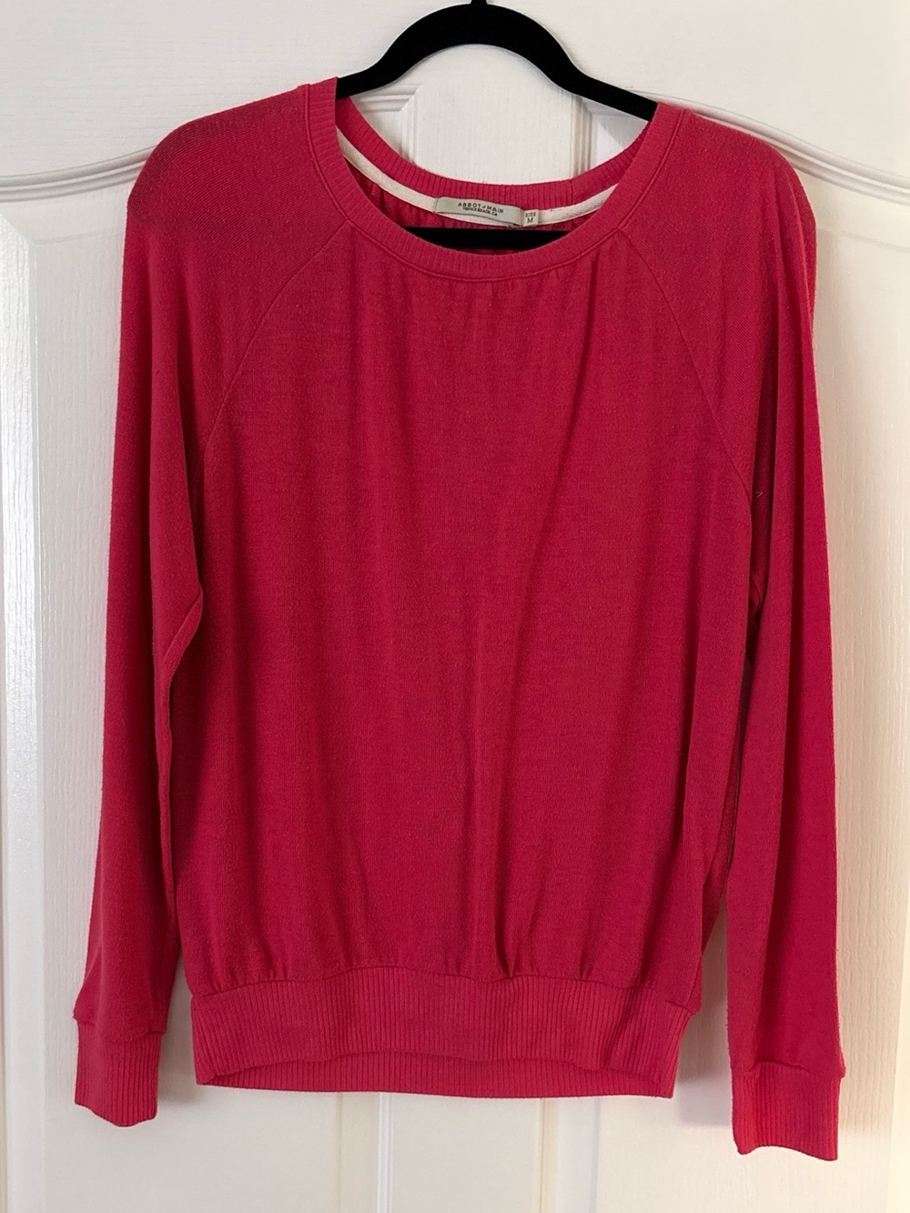 Abbott + Main Venice Beach Women’s M Pink Lightweight Raglan Sweatshirt Pullover